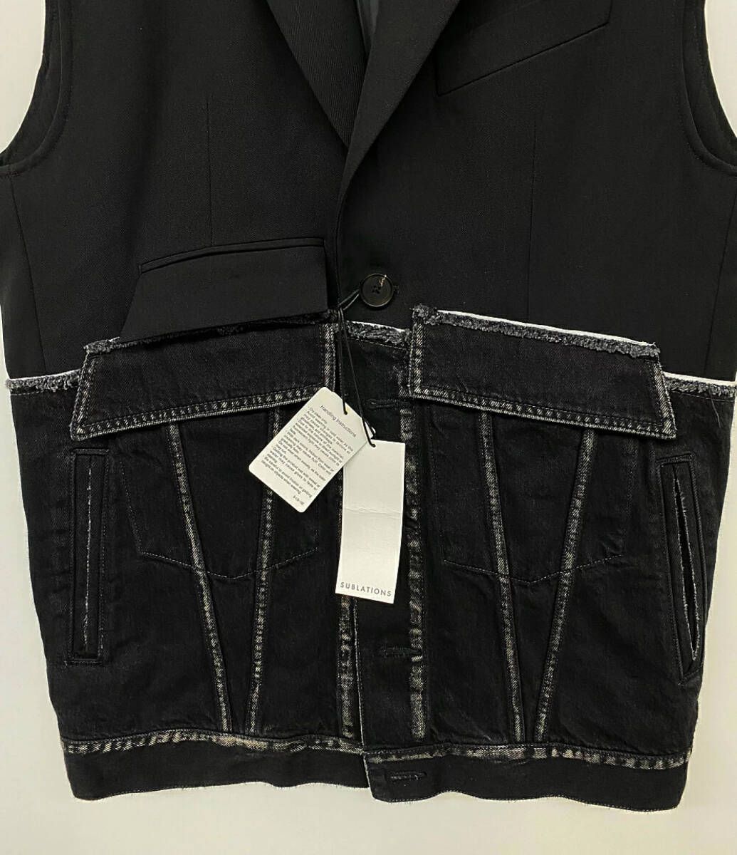 トップス sublations DENIM DOCKING TAILORED VEST 1 DENIM DOCKING TAILORED VEST .10 [BLACK/BLACK] – SUBLATIONS