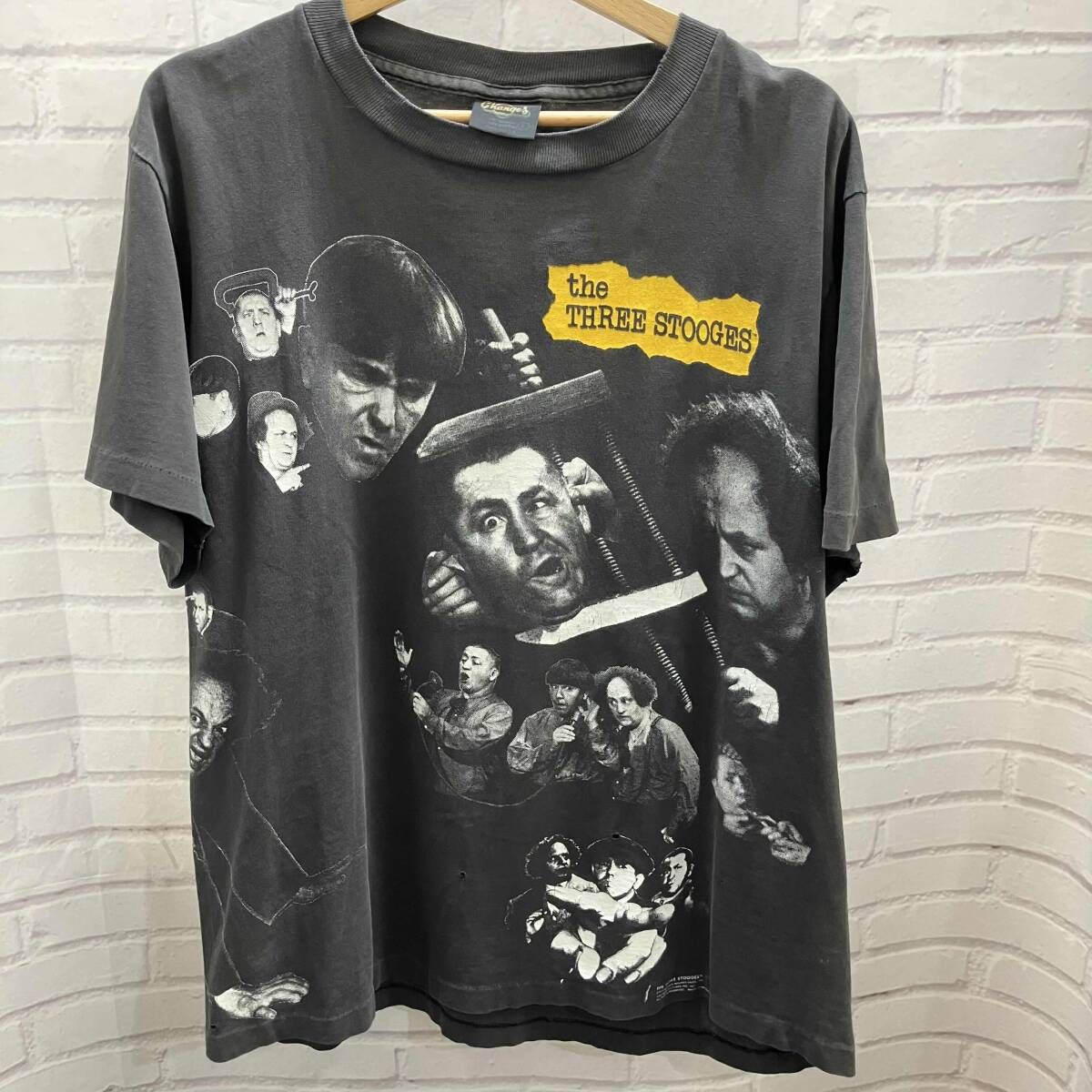 The THREE 3バカ Changes 90 s 両面プリント 古着 半袖Tシャツ サイズL ブラック