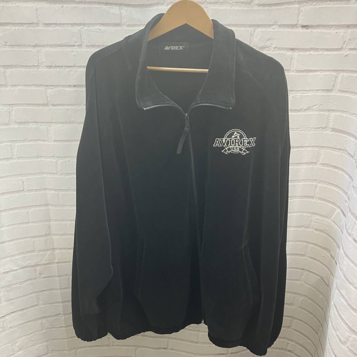 AVIREX アヴィレックス 783-4230029 ベロアトラックジャケット サイズ2 XL ブラック