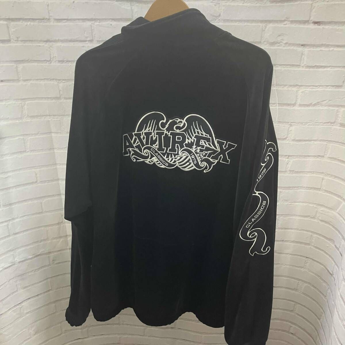 AVIREX アヴィレックス 783-4230029 ベロアトラックジャケット サイズ2 XL ブラック