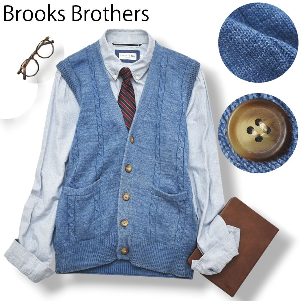ブルックスブラザーズ Brooks Brothers Vネック ボタンアップ コットン