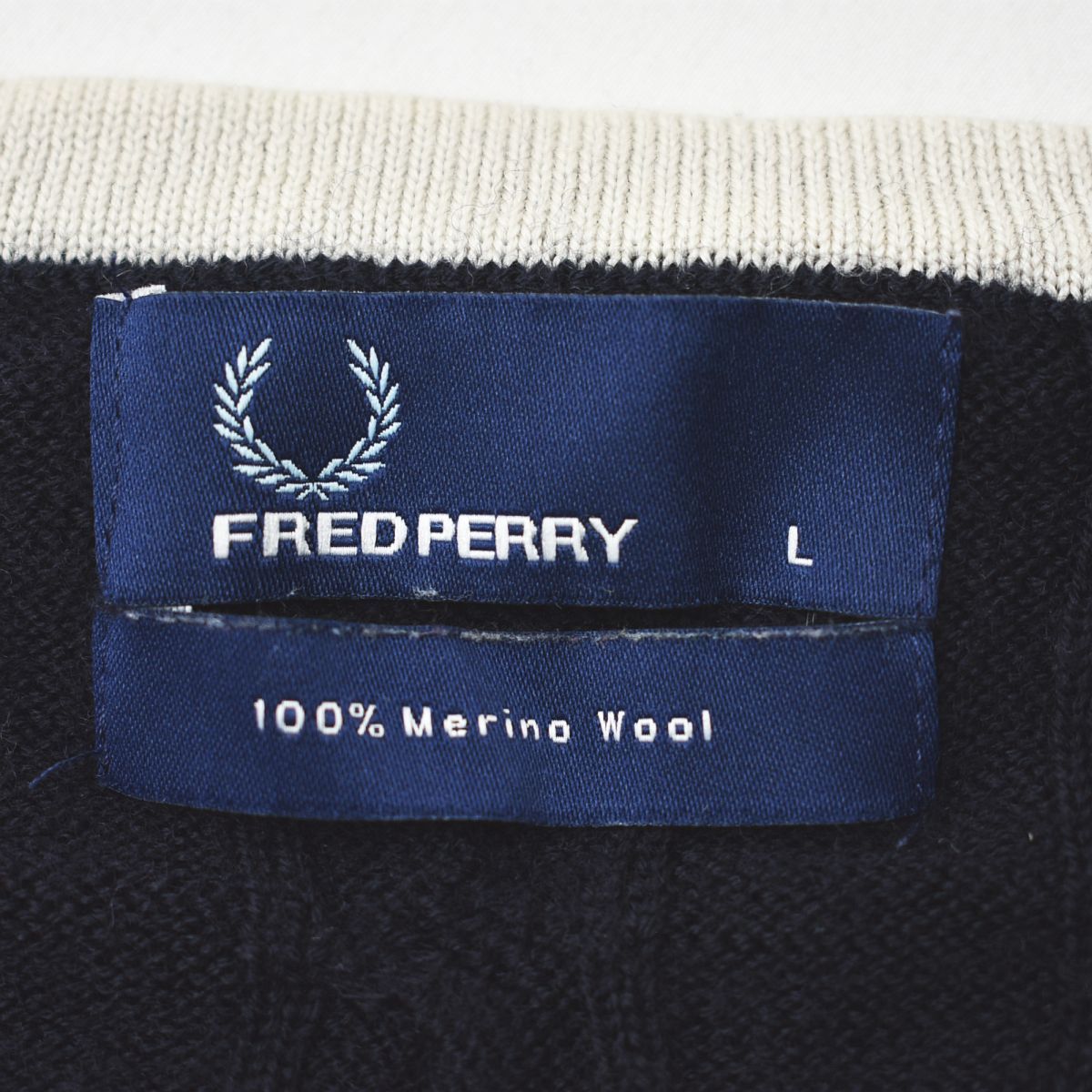 上質】 フレッドペリー FRED PERRY ケーブル編み メリノウール 
