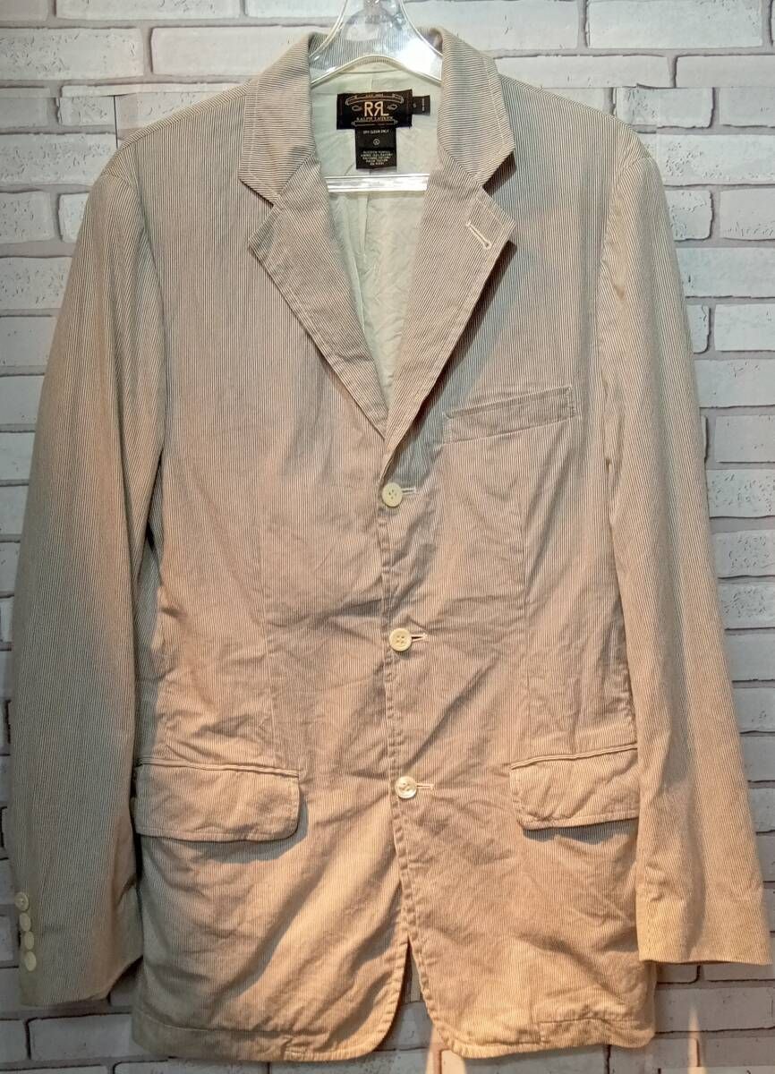 RRL RALPH LAUREN ラルフローレン 三ツ星 テーラードジャケット サイズS ストライプ