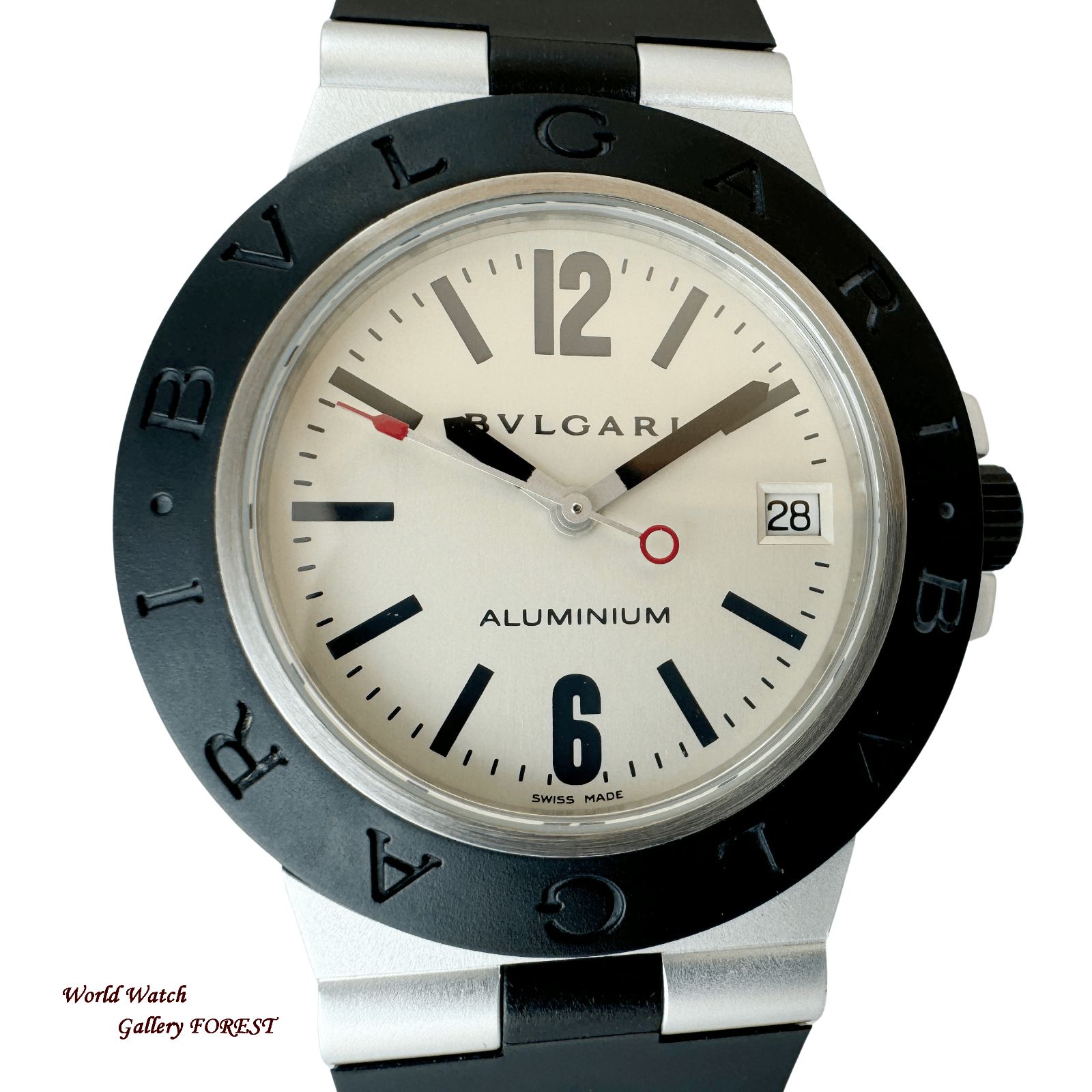 美品　BVLGARI　ブルガリ　アルミニウム　AL38A　自動巻き BVLGARI ブルガリ☆アルミニウム AL38A】中古 メンズ腕時計 自動巻き