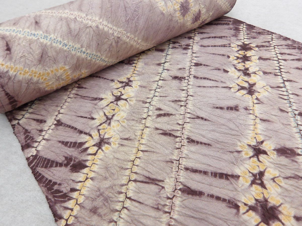 P 41042 菅原結工房 草木染め 絞り 紬 反物 bｔ