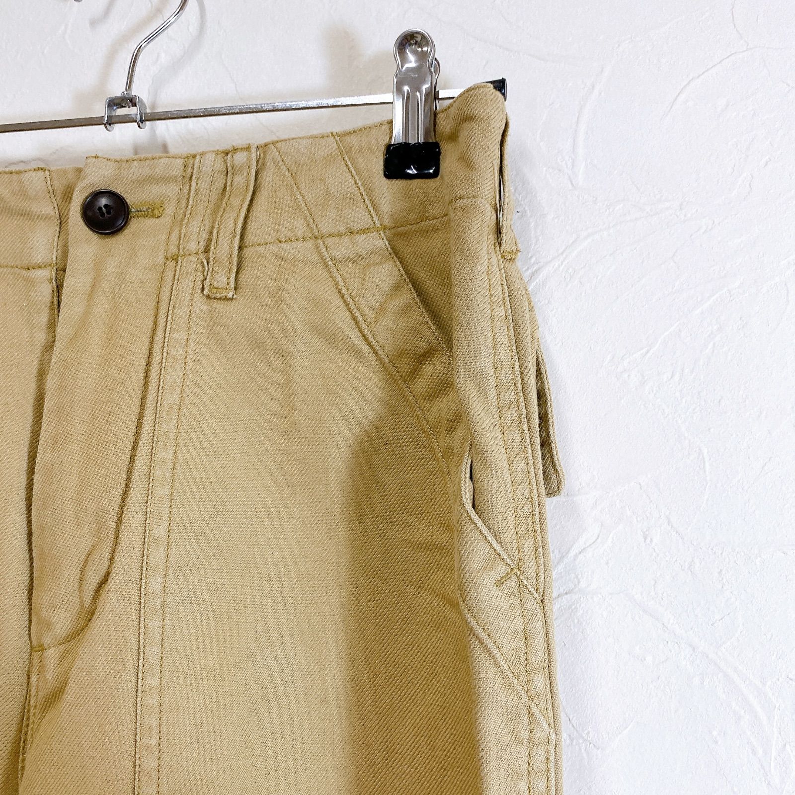 新品　LE MÉLANGE ベージュ チノパン Le Melange ワイドパンツ ワイドデニムパンツ ワイドチノパン ベージュ