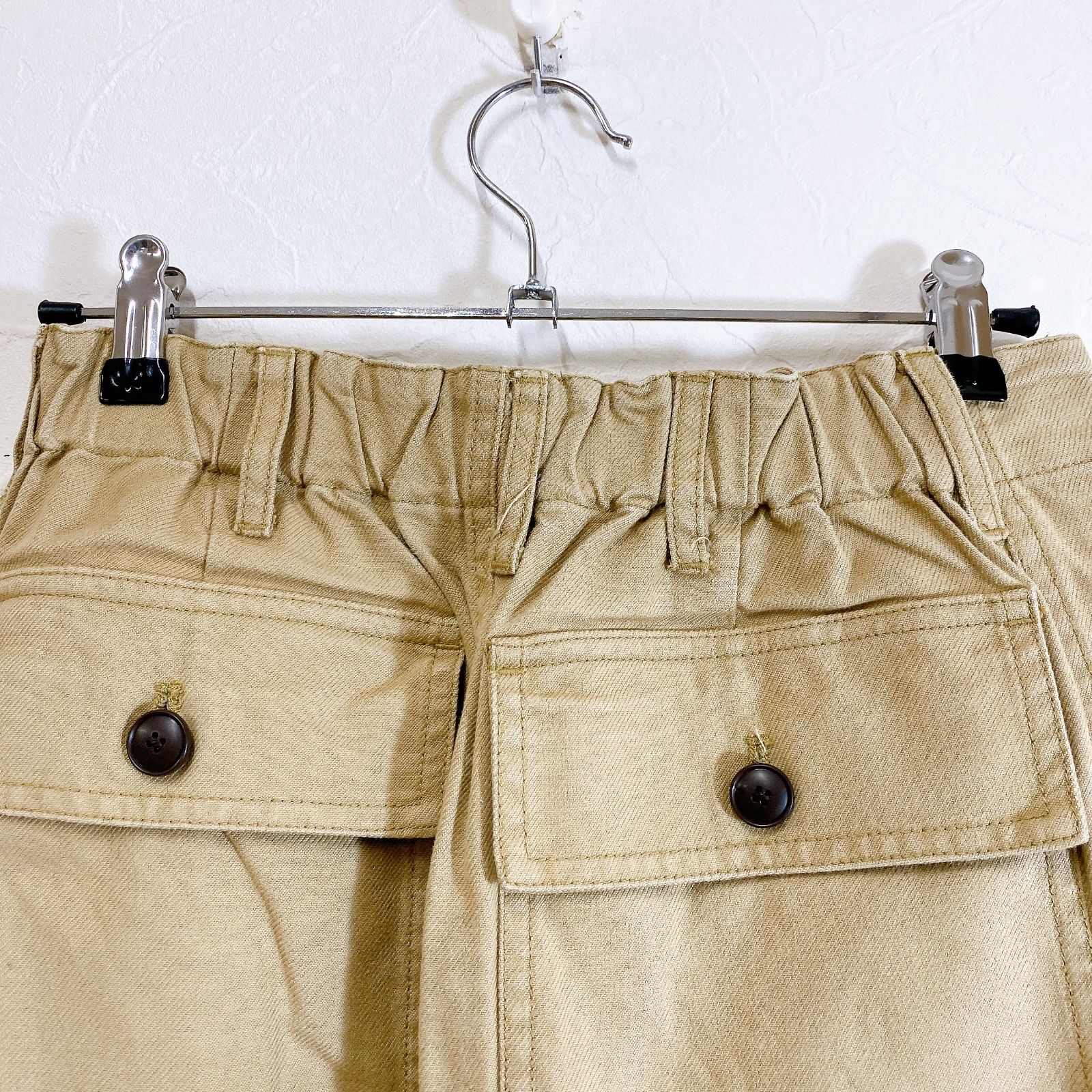 Le Melange ワイドパンツ ワイドデニムパンツ ワイドチノパン ベージュ