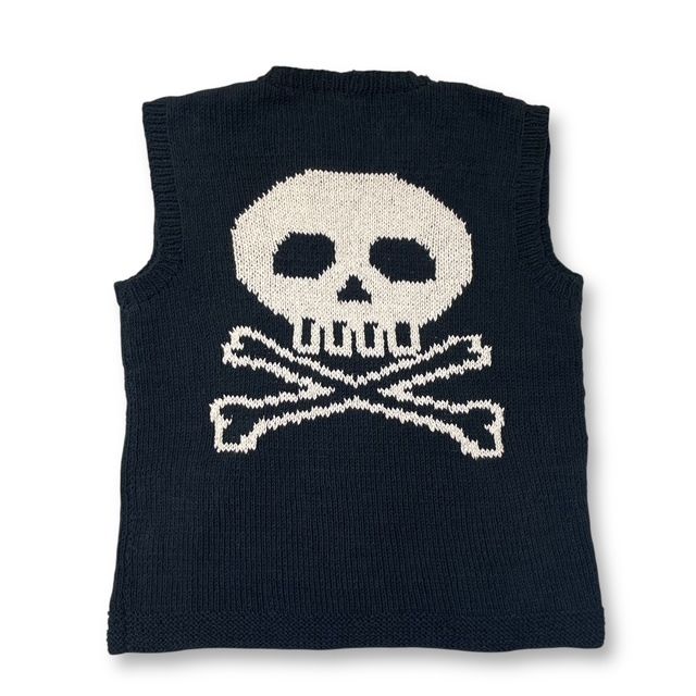 mcmachan woolen バックスカルニットベスト ベスト ブラック マクマーン ウーレン