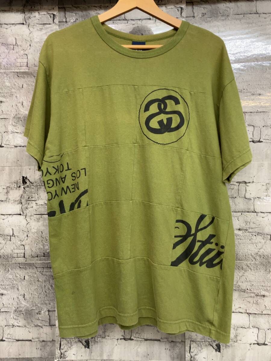 STUSSY ステューシー 半袖Tシャツ 90 s 紺タグ サイズL カーキ