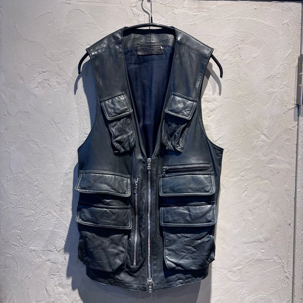 Neil Barrett ニールバレット Leather Vest ジップベスト ブラック