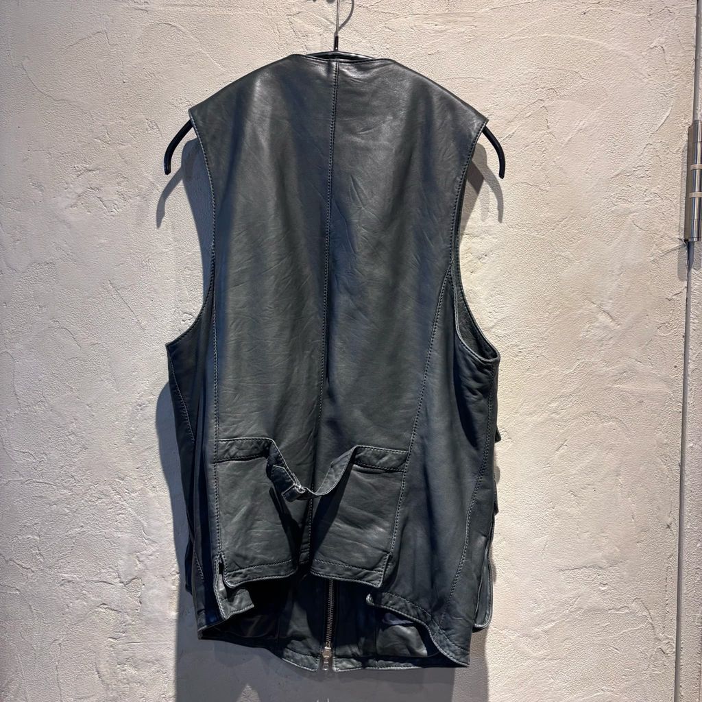 ジャケット・アウター NEIL BARRETT JACKET VEST Neil Barrett ニールバレット Leather Vest ジップベスト ブラック