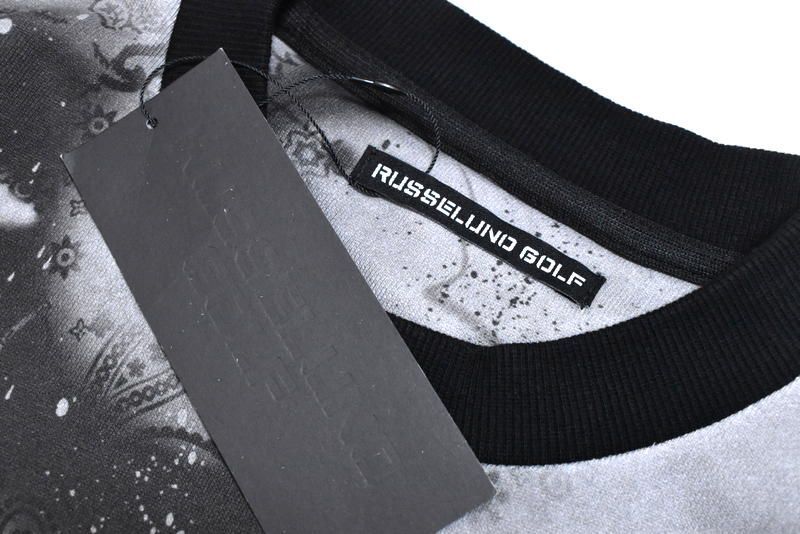 新品 ラッセルノ ゴルフ クルーネック P.O スプレー ペイズリー 7(2XL