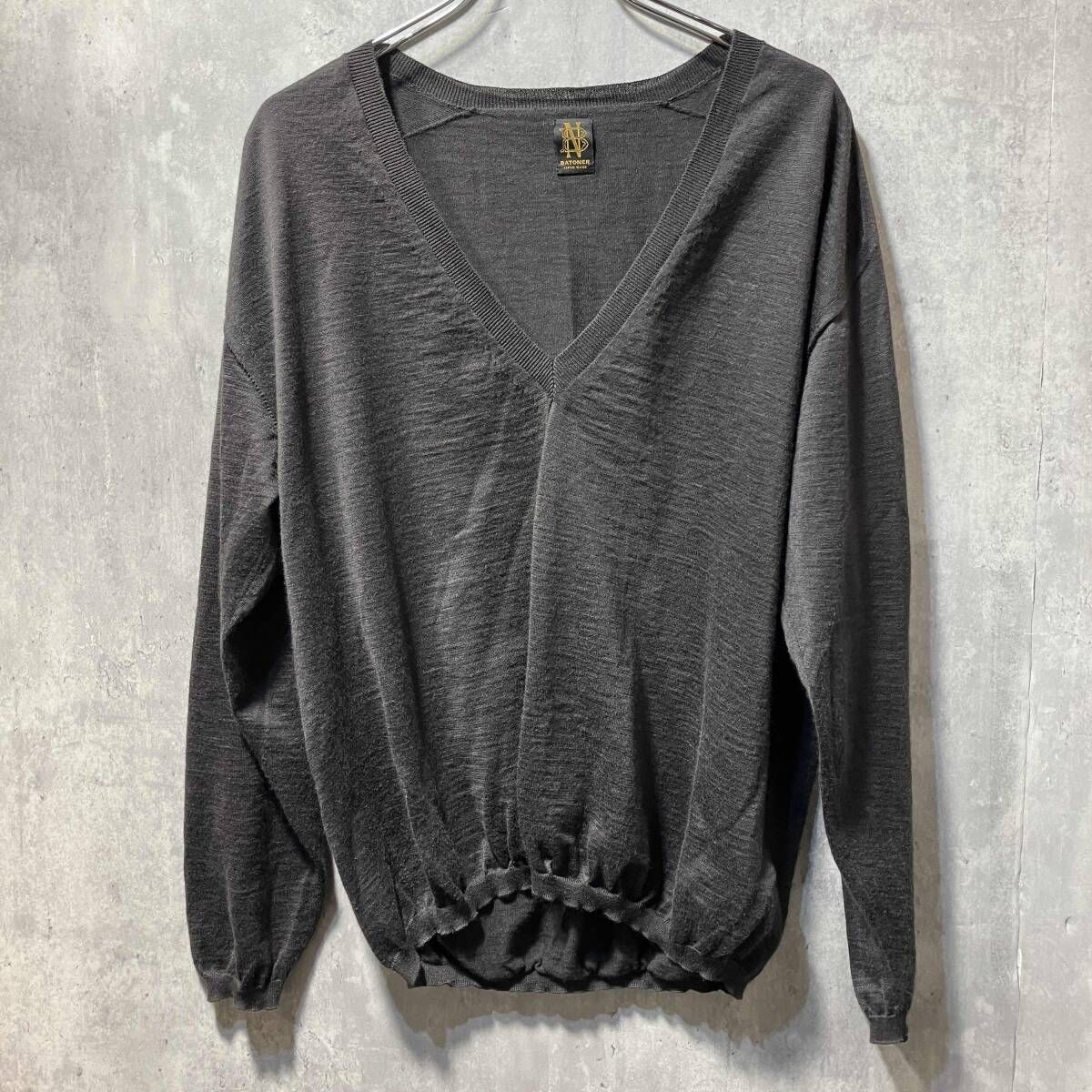 BATONER L'ECHOPPE別注 v neck knit Vネックニット グレー系 Mサイズ