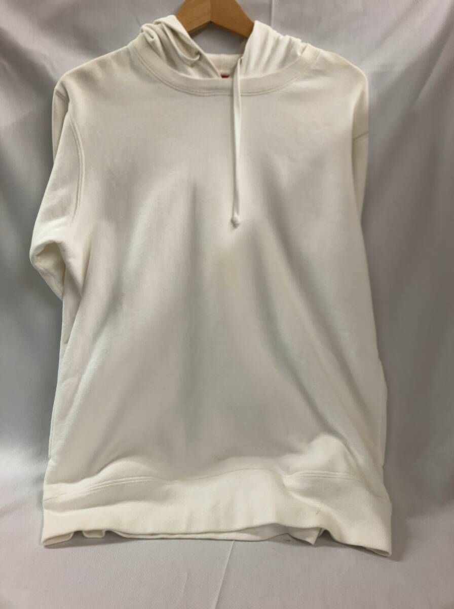 ホワイト SUPREME シュプリーム パーカー2000 s 1994 L ogo Arm Patch Two Tone Hoodie メンズ 部分汚れ複数有り