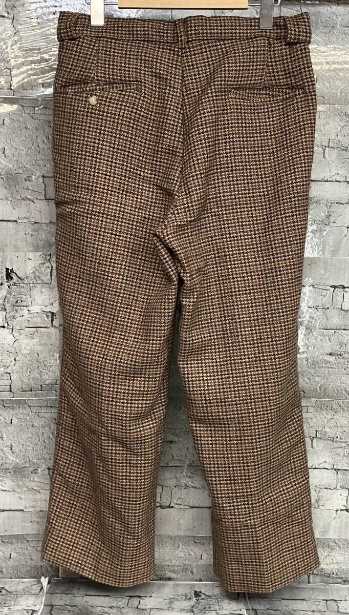 POLO RALPH LAUREN ポロラルフローレン 90 s ウール タック 千鳥格子柄 ロングパンツ サイズW 32 L 36 ブラウン