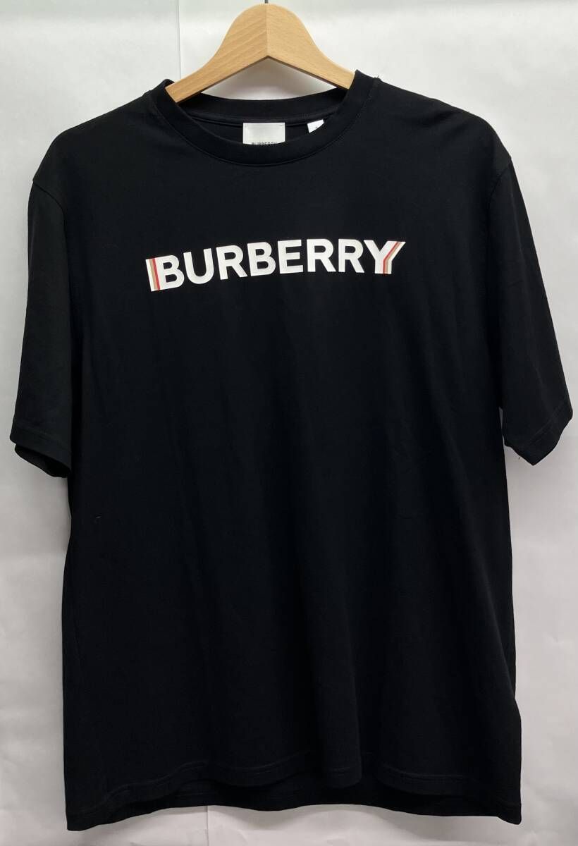 LONDONバーバリー ELLISON LOGO PRINT T SHIRT 8053010 半袖コットン Tシャツ グラフィック ロゴ TEE サイズSブラック