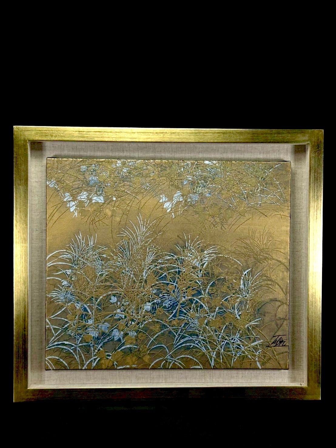 幽玄 今井俊満 秋草図 肉筆油彩10号 絵画 唐物