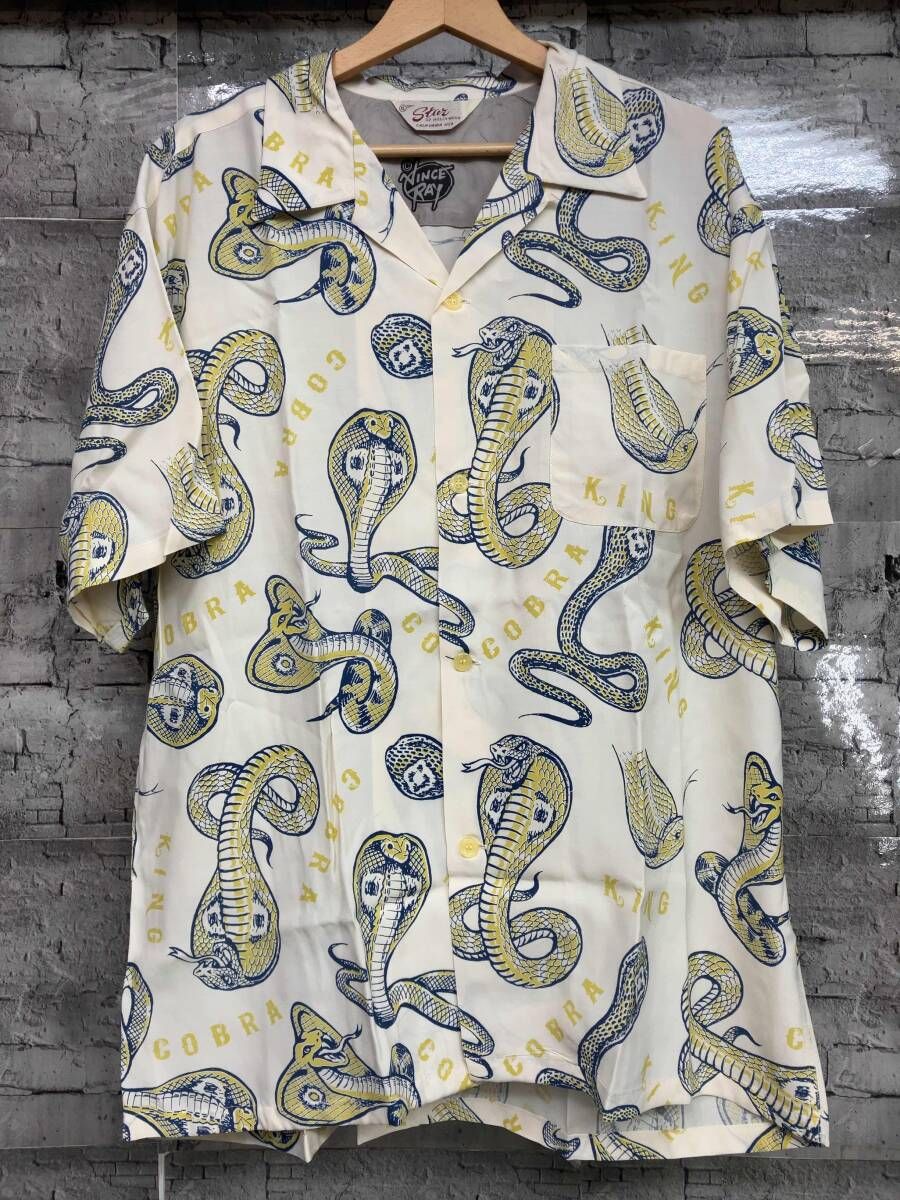 VINCE RAY ヴィンスレイ 半袖シャツ HIGH DENSITY RAYON KING COBRA サイズXL ホワイト