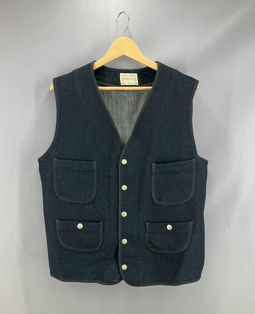 BON COURA ボン クラージュ パイピング ベスト サイズ40 ネイビー 通年