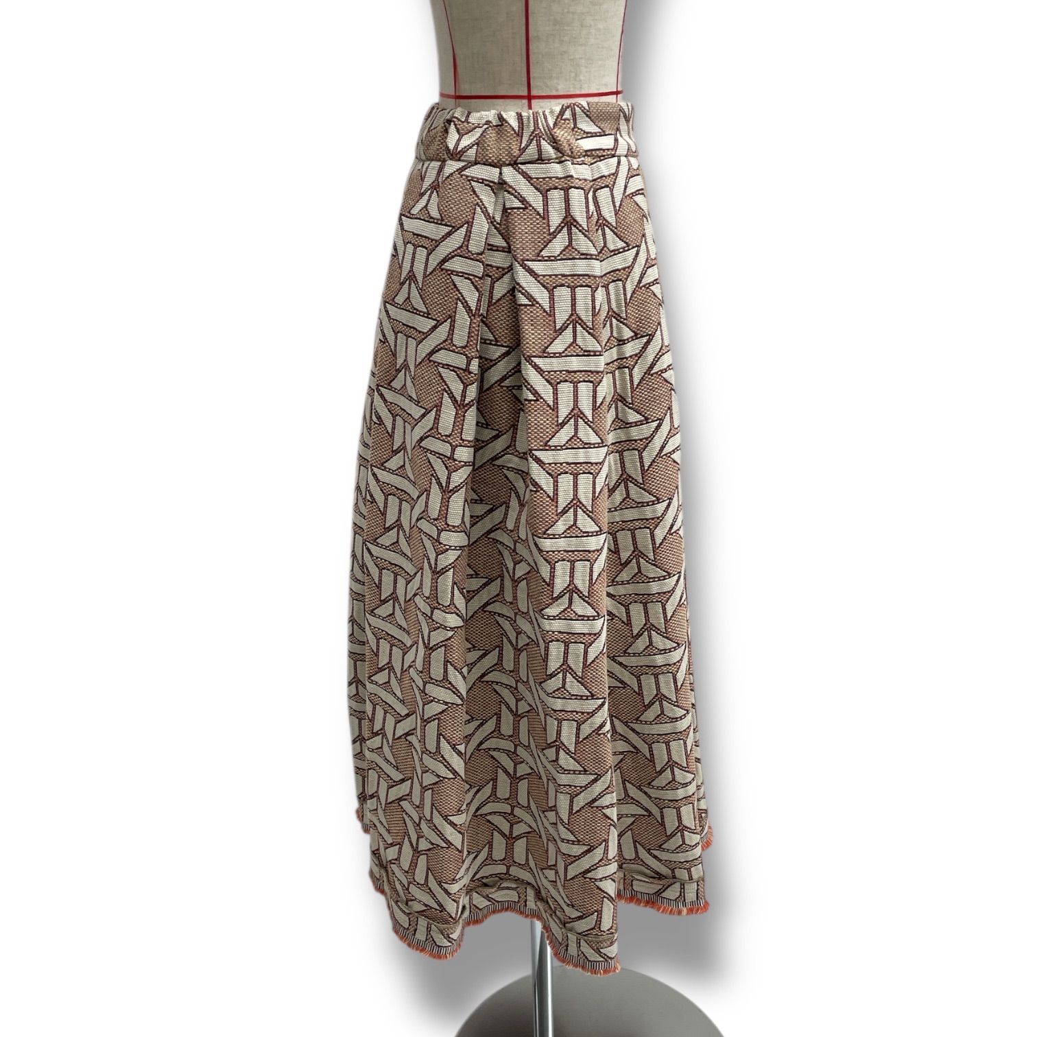 ソブ ジャガードフリンジボリュームスカート