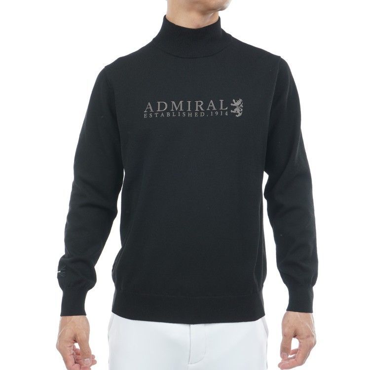 アドミラルゴルフ セーター メンズ 長袖 ハイネック 静電気軽減 蓄熱保温 ホカタッチ ゴルフウェア ブランド ロゴ 総柄 秋 冬 ADMA588 Admiral golf アドミラルゴルフ セーター メンズ 長袖 ハイネック 静電気軽減 蓄熱