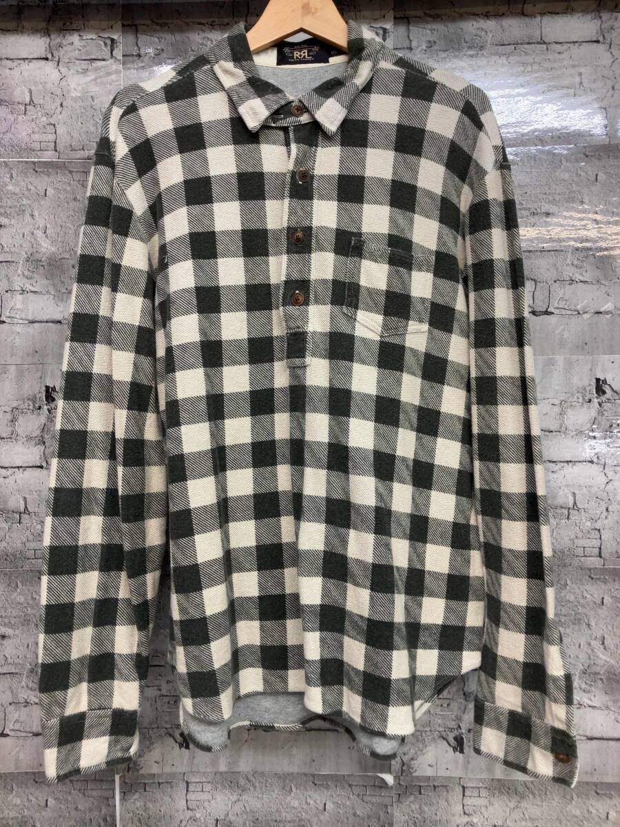 RRL RALPH LAUREN ダブルアールエル 長袖シャツ バッファローチェック プルオーバーシャツ サイズM ホワイト グリーン