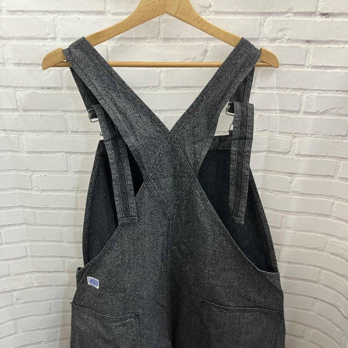 C.WORKER シーワークス FINE CREEK - CO ブラックシャンブレ- ゴマ塩 オ-バ-オ-ル オ-ルインワン 表記サイズ40