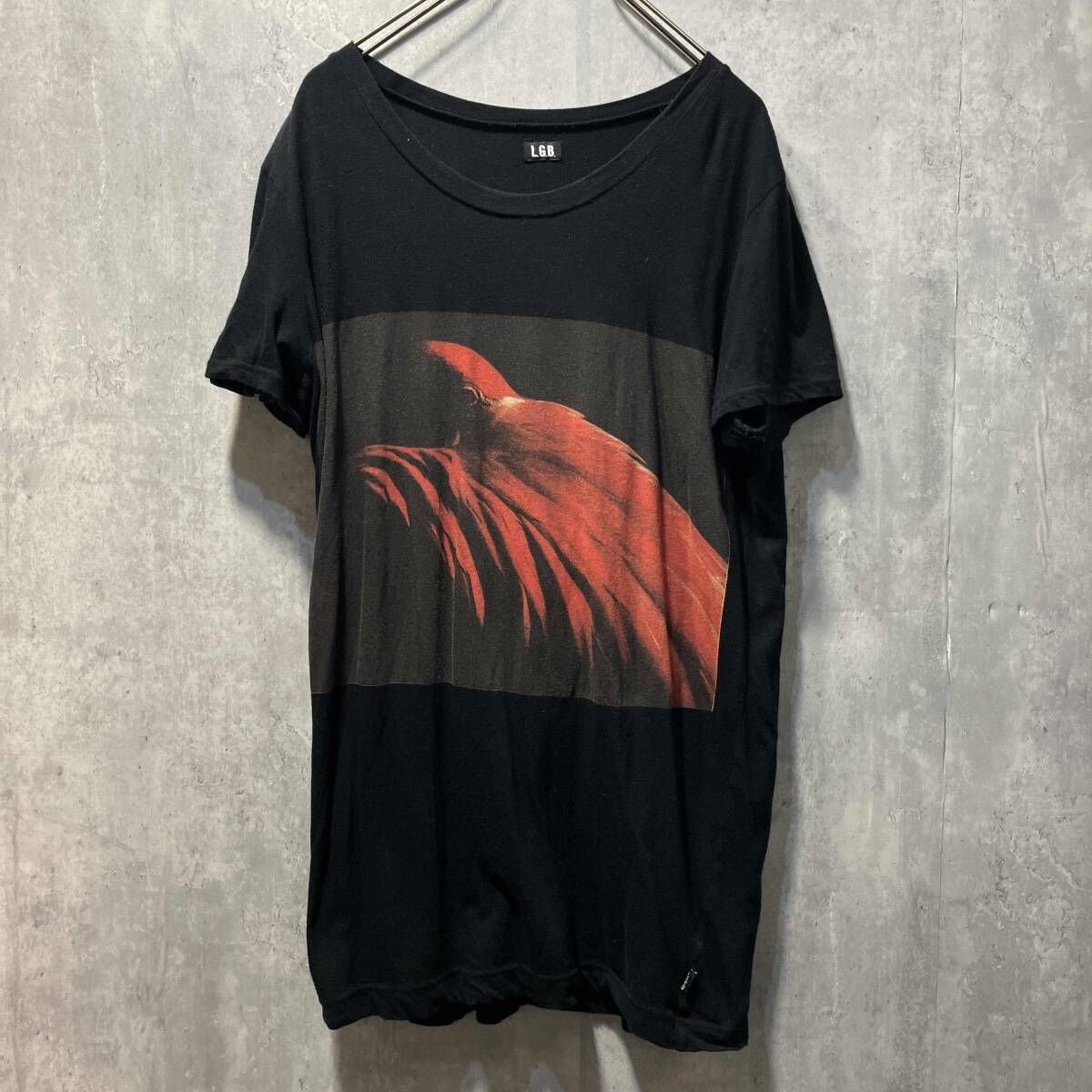 L.G.B. ブラック長袖カットソー サイズ2 00s Y2K L.G.B. グラフィックロングカットソー 半袖Tシャツ 2 ブラック