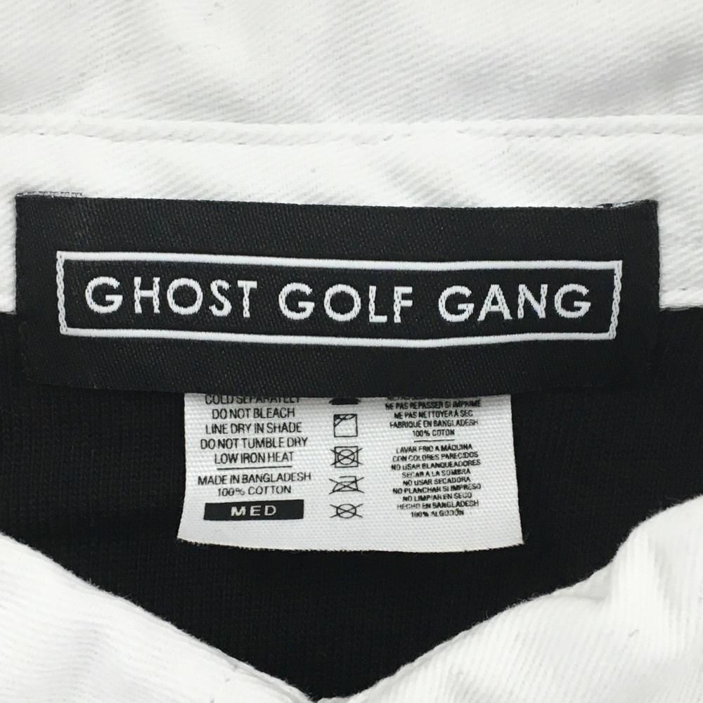 美品】ゴーストゴルフギャング 長袖ポロシャツ 黒×白 コットン100