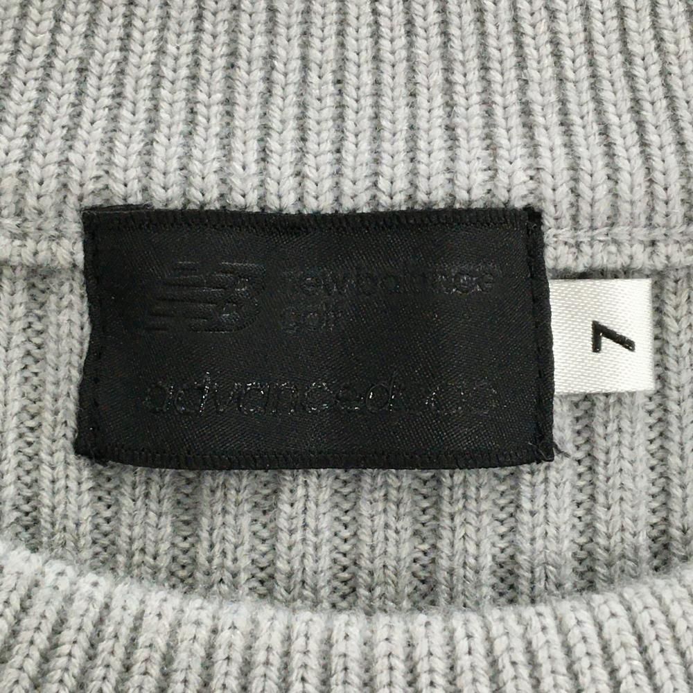 美品】ニューバランスゴルフ セーター グレー×イエロー 総柄織生地