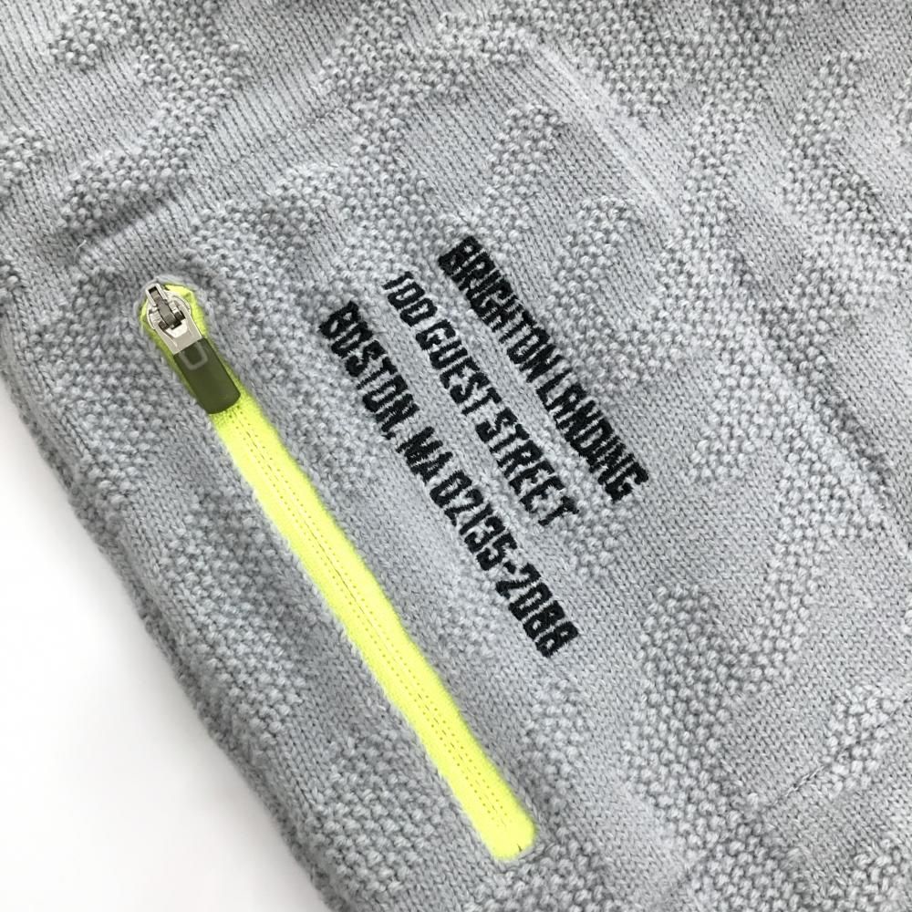 美品】ニューバランスゴルフ セーター グレー×イエロー 総柄織生地