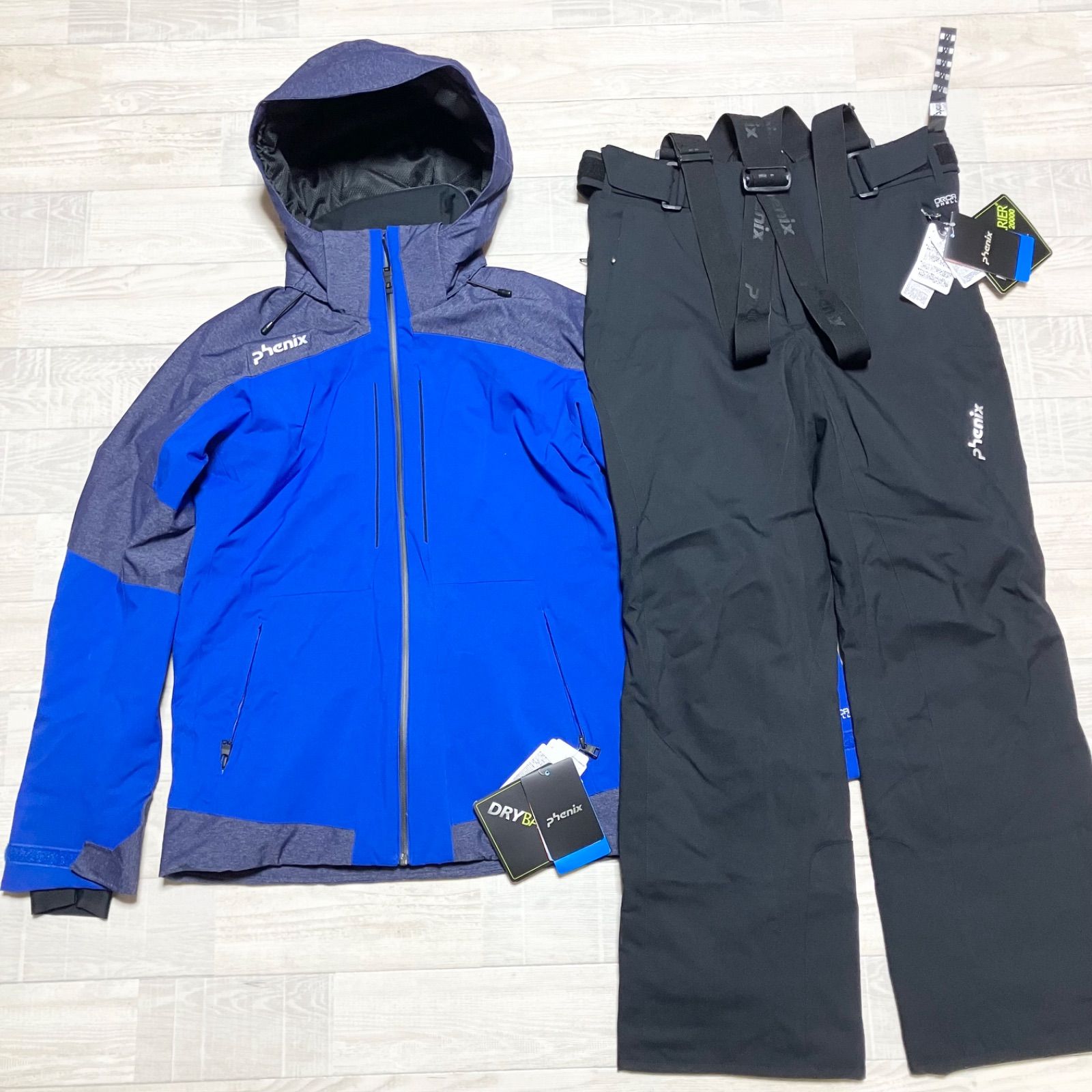 フェニックス メンズスキーウェア 上下 Mサイズ 定価65 700円 DRY BARRIER 20000 ブルー ブラック 青黒