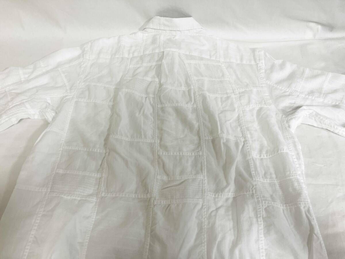 RALPH LAUREN 長袖シャツ サイズL CUSTOM FIT 織柄パッチワーク WHT ラルフローレン カスタムフィット お手入れ簡単 その他 