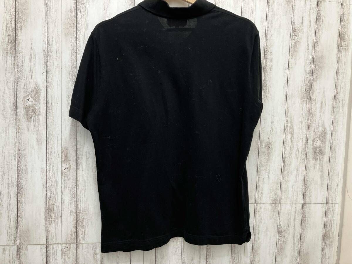 HERMES 洋服 ポケット ワンポイント 刺繍 ブラック S エルメス ポロシャツ 鹿子