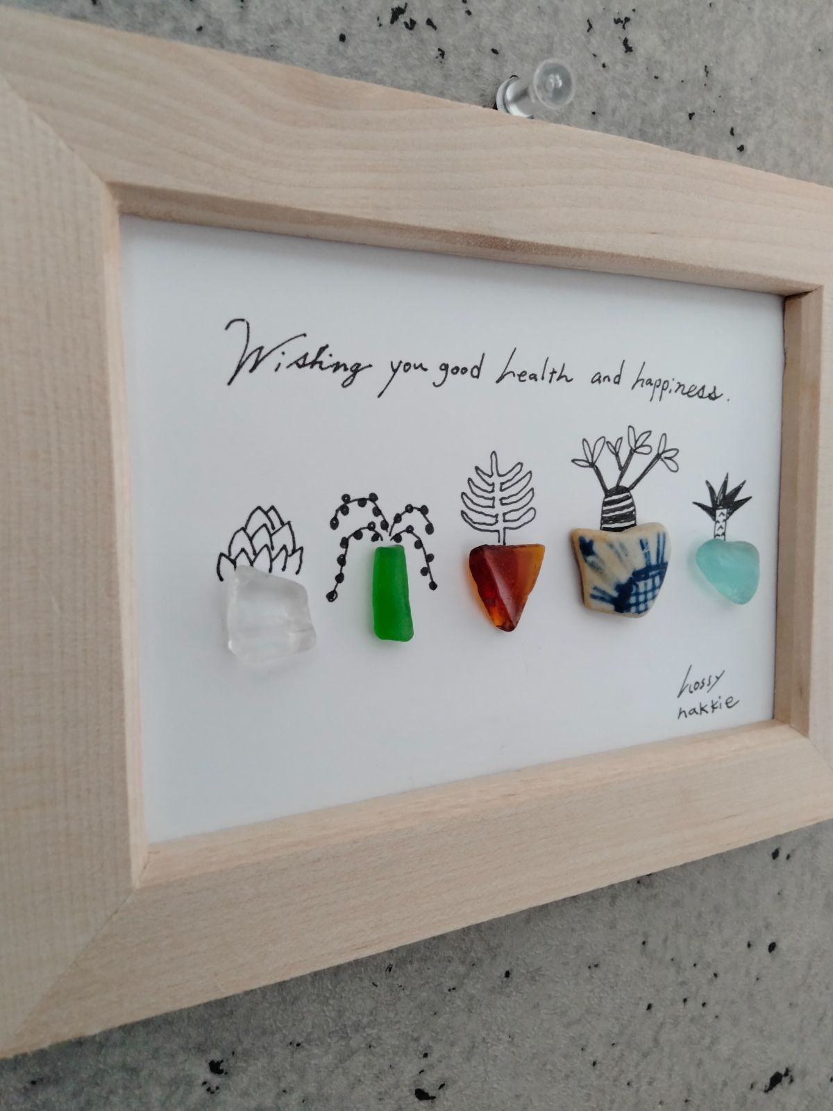 シーグラスアート イラスト 多肉植物 鉢植え シー陶器 - メルカリ