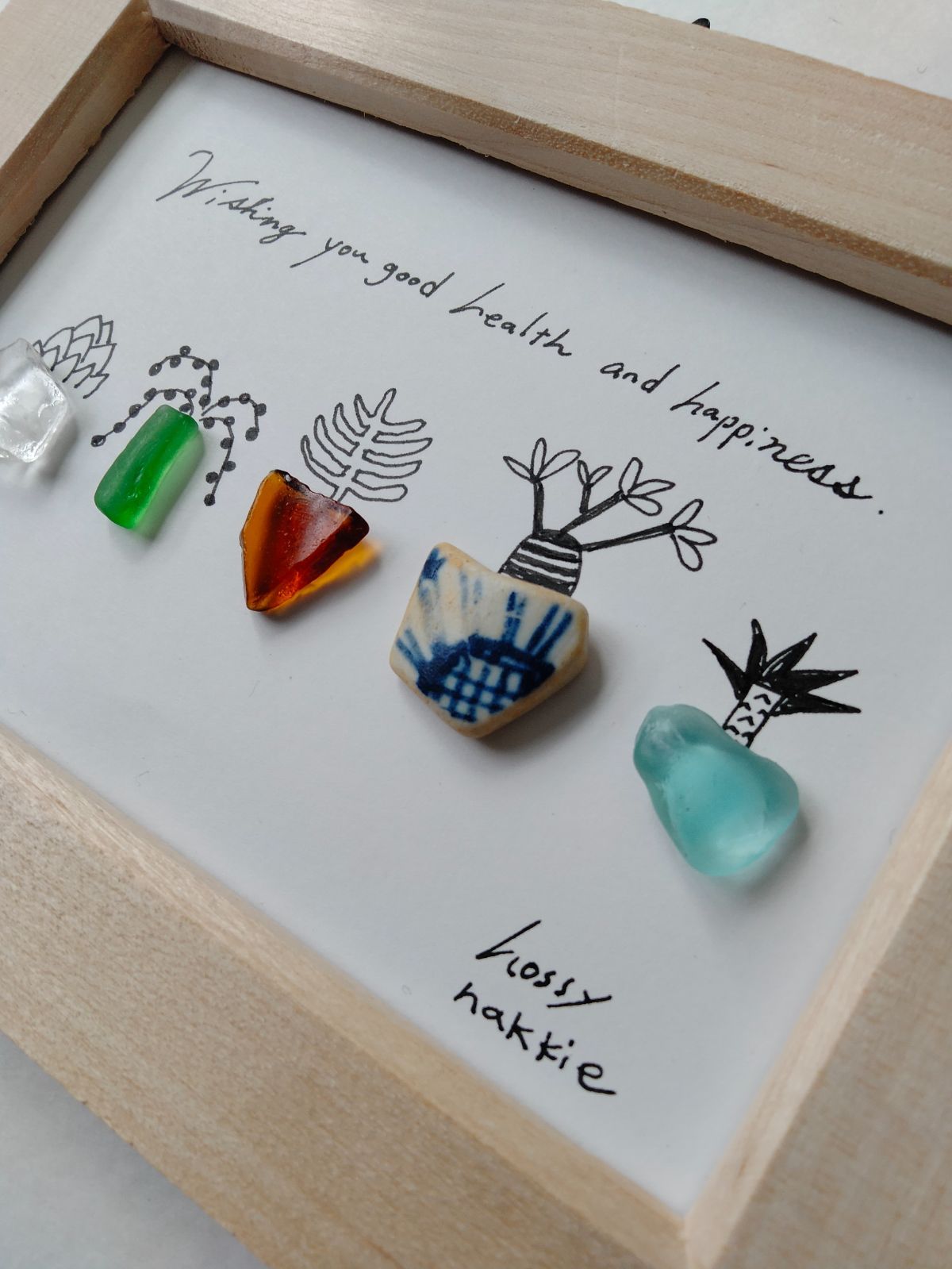 シーグラスアート イラスト 多肉植物 鉢植え シー陶器 - メルカリ