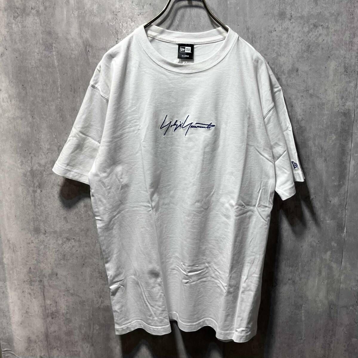 19 ss YOHJI YAMAMOTO POUR HOMME ERA 刺繍ロゴカットソー ホワイト 半袖Tシャツ XLサイズ ヨウジヤマモトプールオム ニューエラ