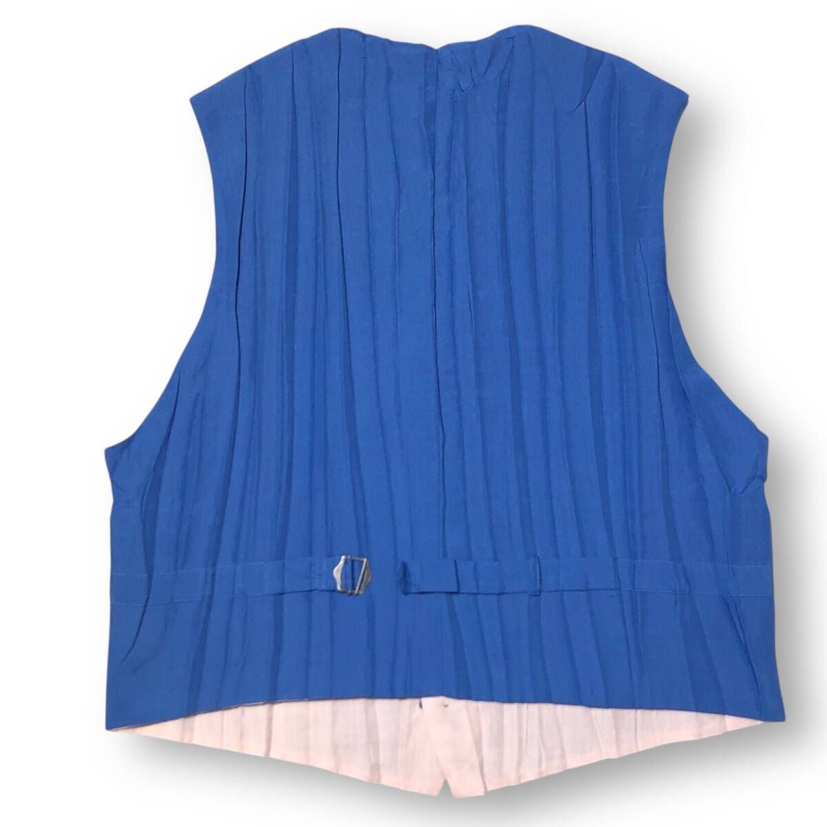 90 s archive ISSEY MIYAKE MEN pleats vestプリーツベスト ブルー イッセイミヤケ