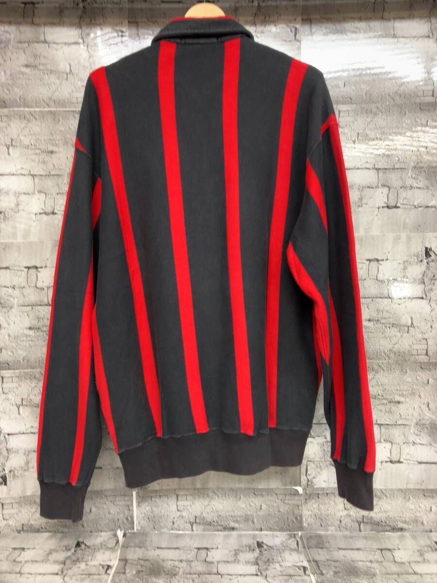 POLO SPORTS ストライプ ハーフジッププルオーバー スウェット レッド ブラック サイズL