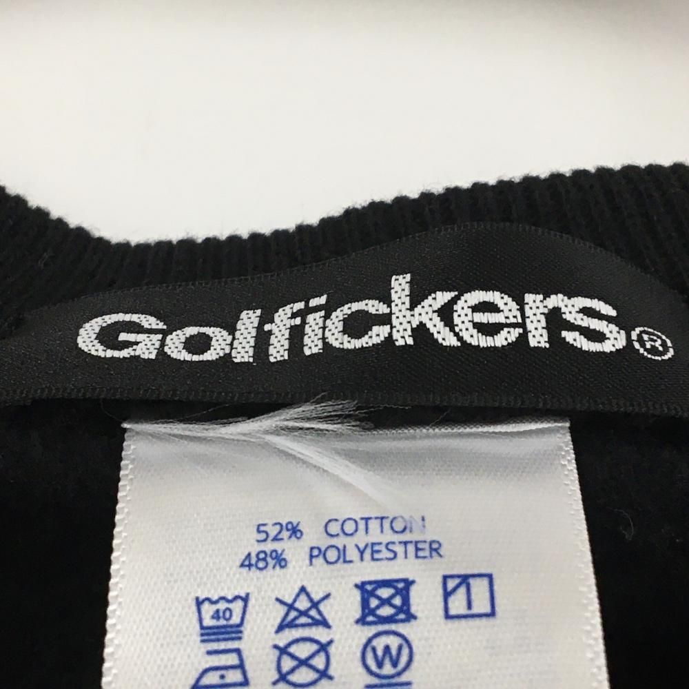 美品】ゴルフィッカーズ トレーナー 黒×白 裏起毛 スウェット ロゴ