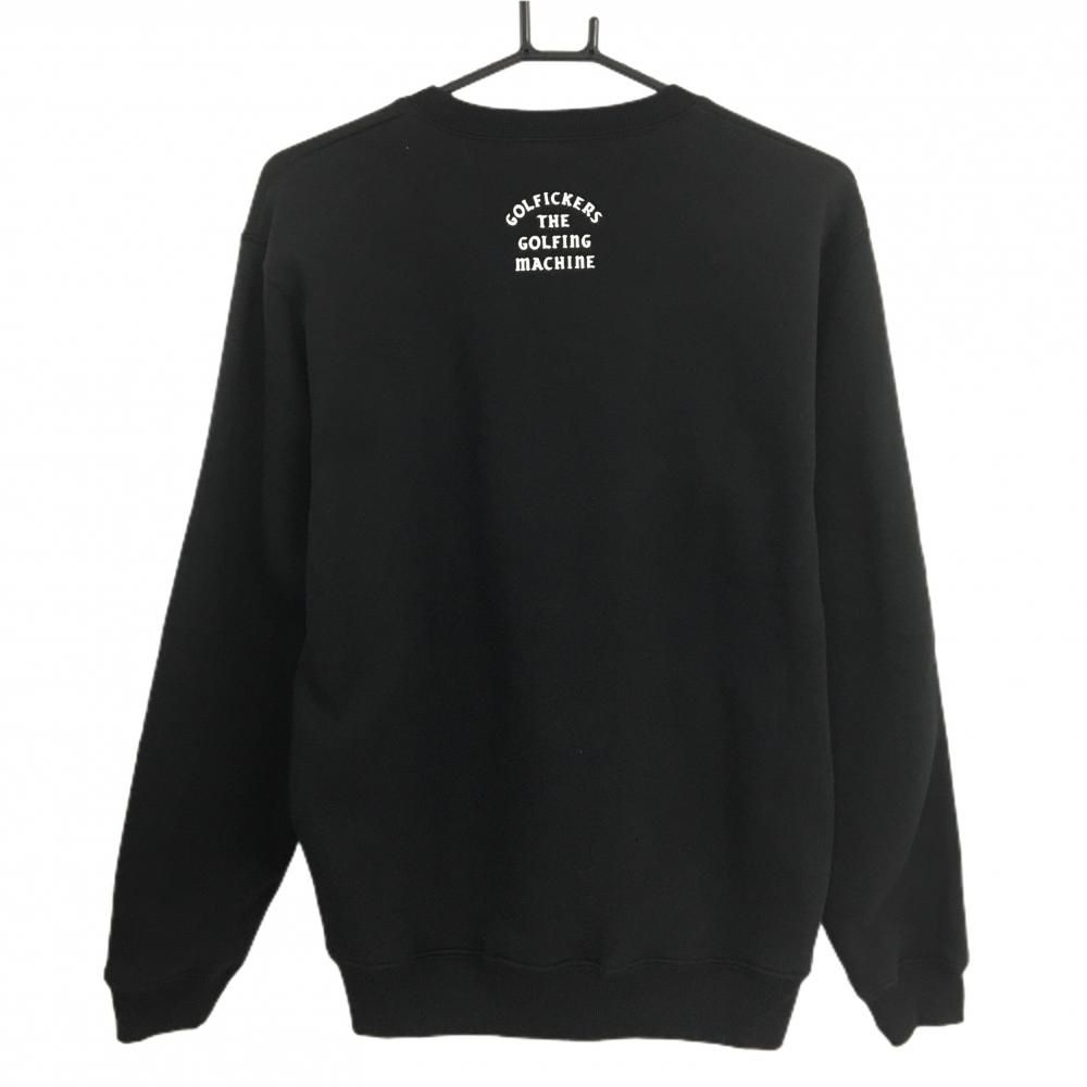 美品】ゴルフィッカーズ トレーナー 黒×白 裏起毛 スウェット ロゴ