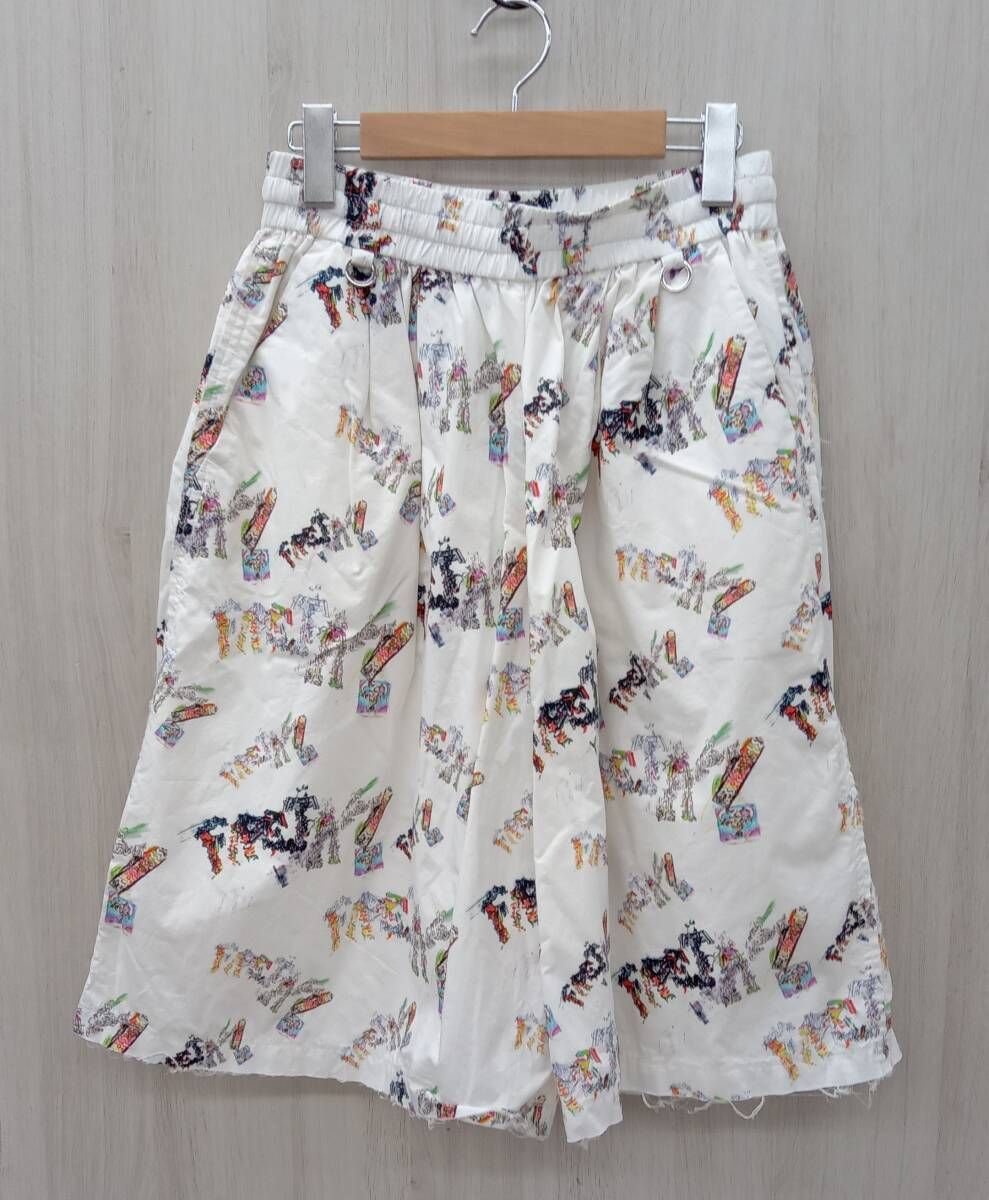 ファセッタズム コラボ ハーフ綿パン ABH PT U 08 総柄ボリュームハーフパンツ ホワイト サイズ00