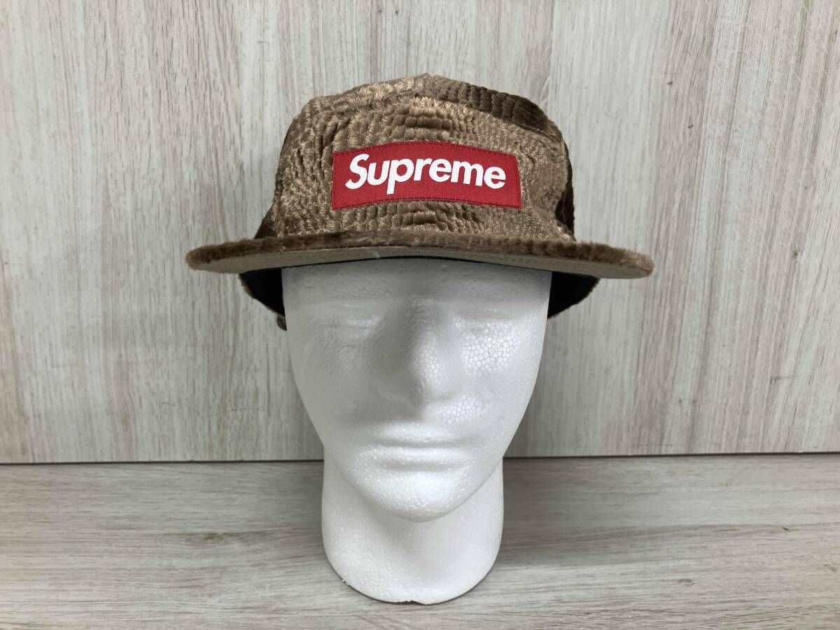 Supreme シュプリーム 16 AW Croc Embossed Velvet Camp Cap キャップ ベロア ブラウン