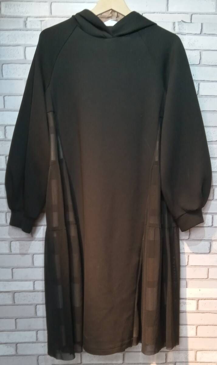 BLUE LABEL CRESTBRIDGE ブルーレーベルクレストブリッジ 長袖ワンピース 36サイズ ブラック