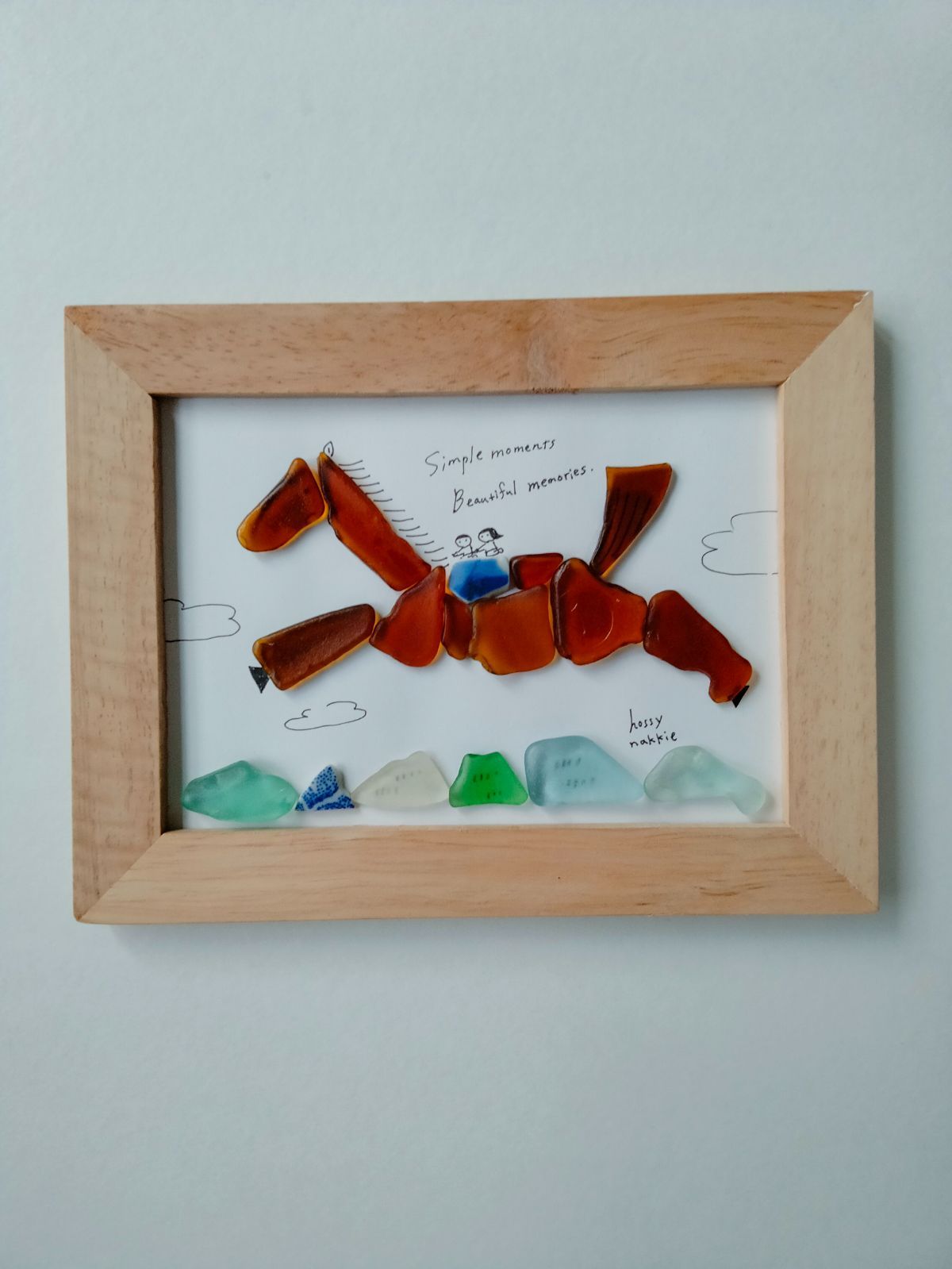 シーグラスアート 大 馬 午年 シー陶器