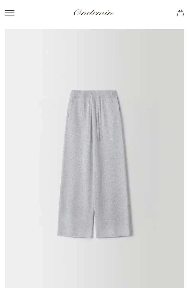 ondemin フラッフィー ニットパンツ ライトグレー ショート丈