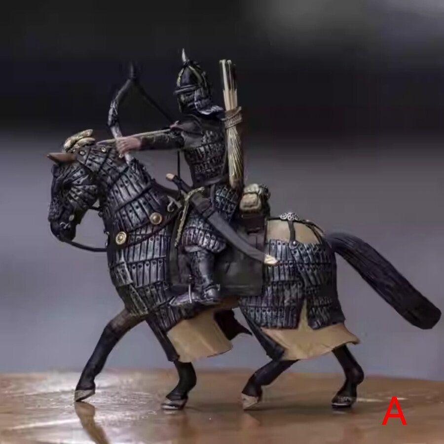1 18 3.75 inch 古代兵士 フィギュア モンゴル騎兵 人馬セット レジン製 完成品 塗装済み 中国歴史 ジンギスカン