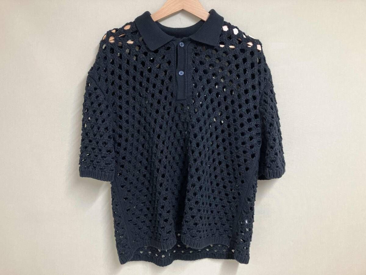 STUSSYステューシー 半袖シャツ ニットシャツ ブラック