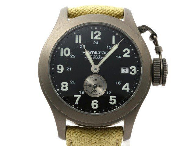 ハミルトン H 774450 カーキ ネイビー クラシック 自動巻き メンズ 時計 ７K