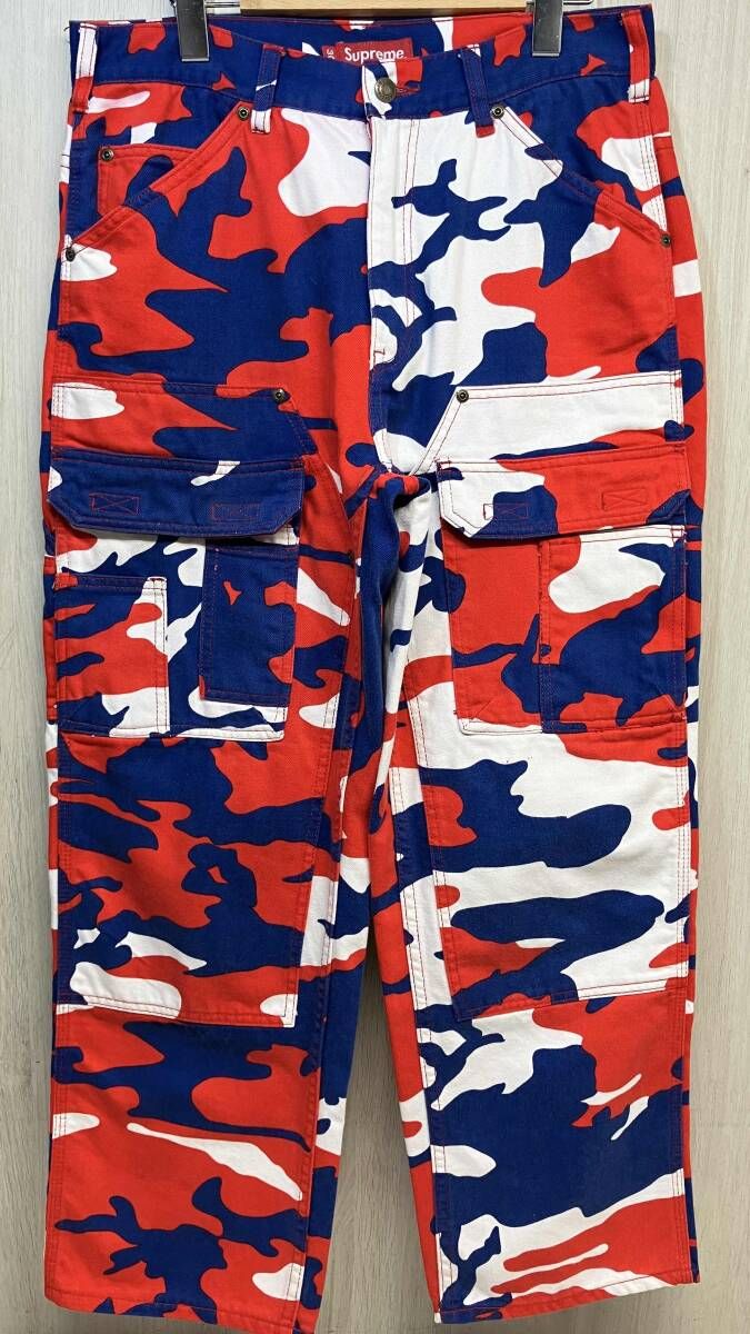 Supreme 22 SS Double Knee Denim Utility Pant ダブルニー デニム ユーティリティ カーゴパンツ シュプリーム カモフラ メンズ 30
